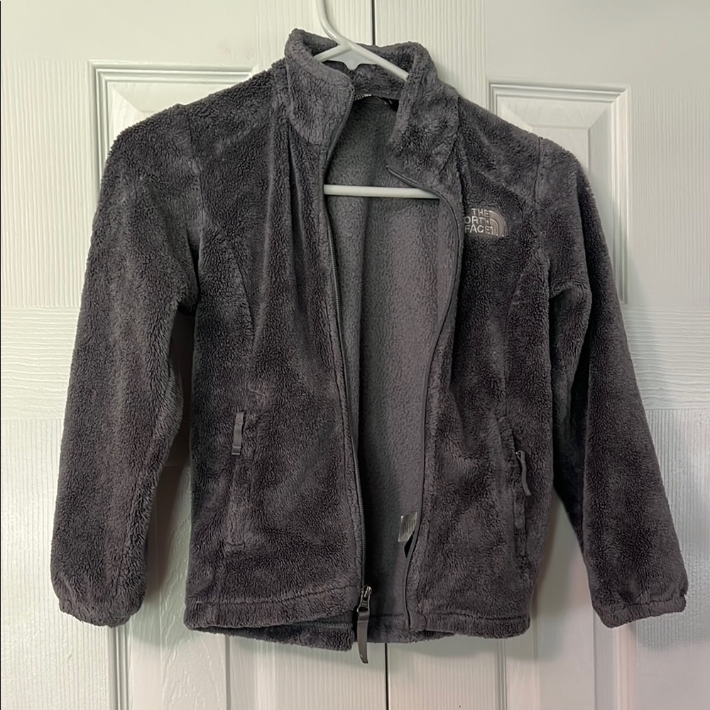 The North Face Gray Fleece Jacket Full-Zip High Collar
